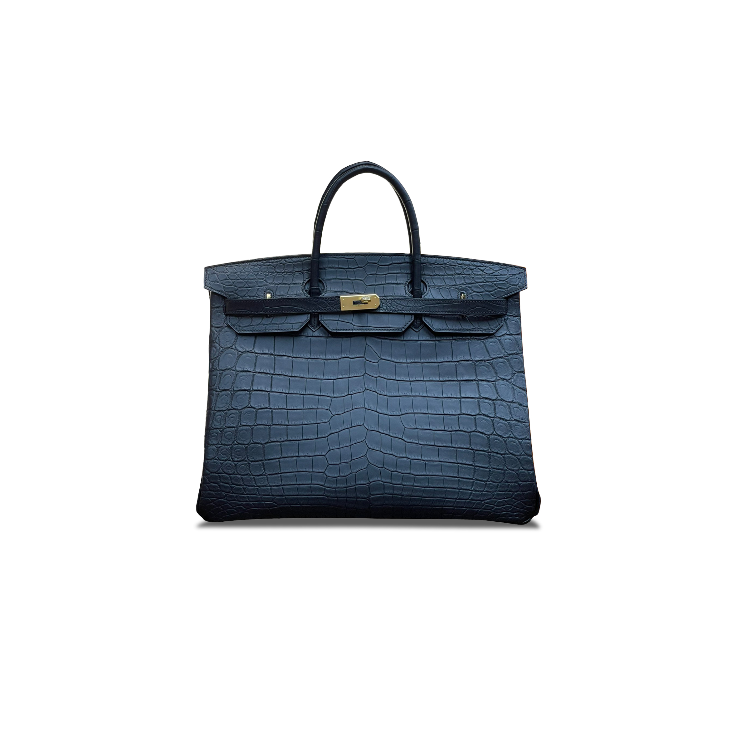 HERMÈS MASTER BIRKIN 40 CROCODILE LEATHER BLACK BAG GOLD BUCKLE H041232CK02 (40*30*21cm)